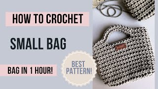 Easy Crochet Bag for Beginners  StepbyStep Tutorial  How to Crochet a Bag with Macrame Cord [upl. by Esinek]