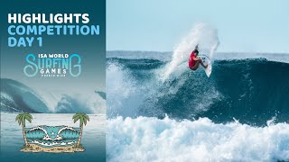 Highlights  Competition Day 1  2024 ISA World Surfing Games [upl. by Froehlich]