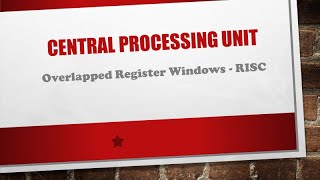 Overlapped Register Windows  RISC [upl. by Innor961]