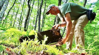 We moved some old junk at this cellar hole and found good things metal detecting [upl. by Eanwahs]