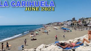 LA CARIHUELA BEACH TORREMOLINOS WALK TOUR IN JUNE 16 2021  Malaga Costa Del Sol🌞 Spain 4K [upl. by Ahsinad]