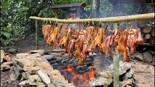 How To Make Smoked Pork Sausage From One Wild Boar Enough To Eat All Year Round 1 Year in Forest [upl. by Nomis]