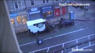 Wheelie bin sent flying in Edinburgh [upl. by Hanikehs]