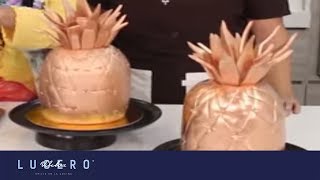 Cómo Hacer Una Torta De Fondant En Forma de Piña Sara Lalinde  Lucero Vílchez Cocina [upl. by Brandenburg876]