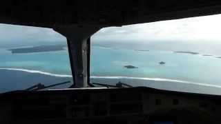 Great Scenic Cockpit Approach  AIT Aitutaki Airport [upl. by Kermie]