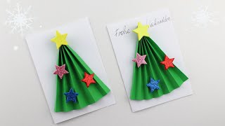 DIY 3D Weihnachtsbaum Weihnachtskarte basteln 🎄Weihnachtskarten basteln 2024 Bastelideen [upl. by Atims395]