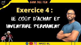 comptabilité analytique exercice 4  le coût dachat et inventaire permanent [upl. by Ahterahs]