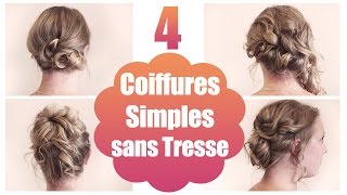 ➳ 4 coiffures simples sur cheveux fins sans tresse  LA Hairstyle Inspiration [upl. by Annwahsal]