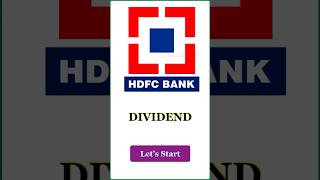 HDFC Bank Dividend 2024 Date hdfcbank financialtechie [upl. by Goetz]