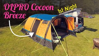 OLPRO Cocoon Breeze 1st Night  Mazda Bongo Campervan Awning [upl. by Naldo861]