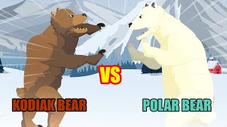 Kodiak Bear vs Polar Bear  Animal Tournament S1  Animal Animation [upl. by Ahsrav]