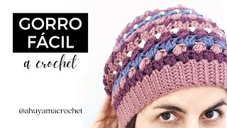 CÓMO TEJER GORRO FÁCIL A CROCHET  tutorial paso a paso [upl. by Aruasor]