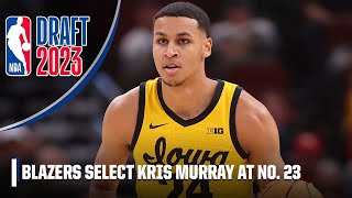 Portland Trail Blazers select Kris Murray with No 23 pick  2023 NBA Draft [upl. by Anilah]