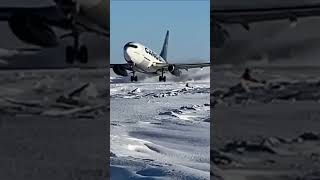 B737200 Takeoff from SnowCovered Runway [upl. by Naujahs]