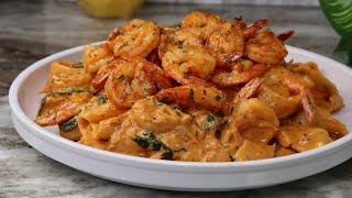 Spicy Creamy Shrimp Pasta Recipe  30 Minute Meal [upl. by Hgielak111]