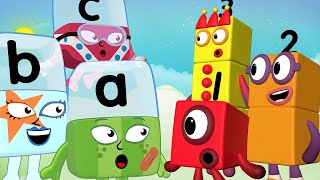 Numberblocks amp officialalphablocks  Alert Alphablocks and Numberblocks First Meet  Making Friends [upl. by Resneps339]