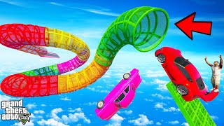 FRANKLIN TRIED IMPOSSIBLE COLOURFUL TUBE ULTRA MEGA RAMP PARKOUR CHALLENGE GTA 5  SHINCHAN and CHOP [upl. by Greene307]