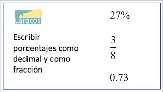 Escribir porcentajes como decimal y como fraccion [upl. by Ailak]