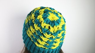 Cómo tejer un gorro en punto estrella con telar circular Tutorial DIY [upl. by Yelnet]