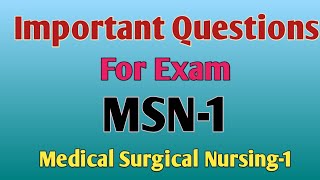 Important Questions Of Medical Surgical Nursing 1 [upl. by Atiseret]