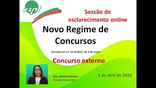 ASPL  Sessão esclarecimento online  Novo regime concursos  Concurso Externo  parte II  5 abril [upl. by Marashio137]