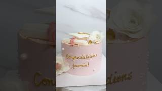 Sweetest graduation cake to celebrate Jasmin 🩷✨ graduationcake cake homebaker smallbusiness [upl. by Us]