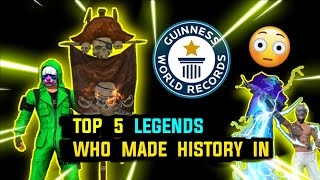 TOP 5 LEGENDS WHO MADE HISTORY IN FREE FIRE 💥 [upl. by Annod]