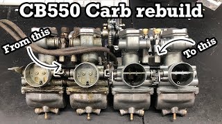 How To rebuild Honda Keihin CB350 CB400 CB500 CB550 Carbs Step by step [upl. by Atinahc909]