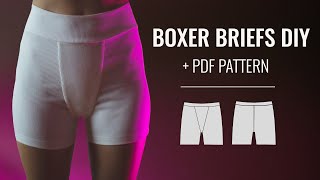 Boxer briefs sewing tutorial PDF sewing pattern women’s boxer briefs [upl. by Ymmac]