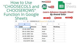 How to import specific column in google sheets through importrange with CHOOSESOLS FUNCTION in Hindi [upl. by Joya]