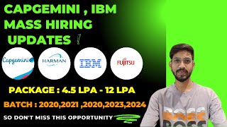 Capgemini Harman IBM Biggest Hiring  OFF Campus Drive For 2024 2023 2022 Batch  Fresher Jobs [upl. by Ruiz703]