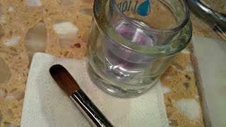 HOW TO CLEAN KOLINSKY ACRYLIC NAIL BRUSH FOR FIRST USE [upl. by Garfinkel]