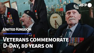 British veterans commemorate DDay 80 years on  AFP [upl. by Janeva]