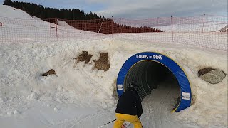 HOW DO ADULTS COPE on their first fun ski slope LOurs Des Pres  MEGEVE ski resort  Feb 2024 [upl. by Lehte]