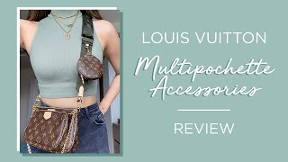 LOUIS VUITTON MULTI POCHETTE ACCESSORIES REVIEW  Khaki or Rose [upl. by Nipsirc]