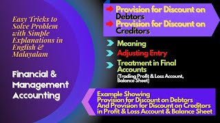 Provision for Discount on Debtors amp Creditors Meaning Adjustment Entry Treatment in FinalAccounts [upl. by Alinoel]