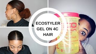 Sleek ponytail on 4c hair ft Ecostyler Argan oil Gel [upl. by Nagear]