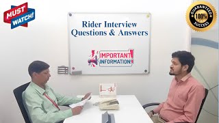 Rider Interview Questions amp Answers  Delivery Boy Boy Interview Questions amp Answers [upl. by Chappie]