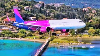 CORFU  ONE OF THE MOST SPECTACULAR AIRPORT IN THE WORLD  CRAZY LANDINGS [upl. by Salokcin]