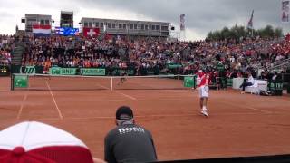 Federer vs Haase Court Level Clip 3 [upl. by Llehsyt]