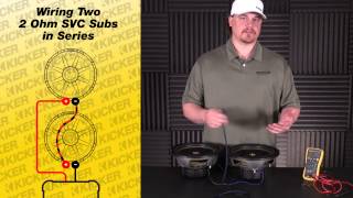 Subwoofer Wiring Two 2 ohm Single Voice Coil Subs in Series [upl. by Anirbas]