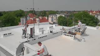 Polyurea roof application [upl. by Rosenberger]