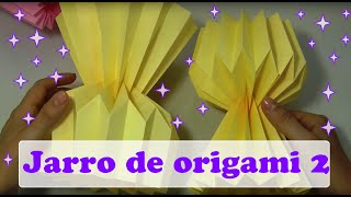 COMO FAZER JARRO PLISSADO DE ORIGAMI 2º VERSÃO [upl. by Yral]