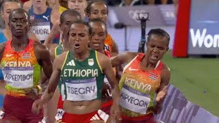 Beatrice Chebet Womens 5000m Gold Medal Faith Kipyegon amp Gudaf Tsegay Fight olympic paris 2024 [upl. by Akcirret]