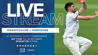 🔴 LIVE  Warwickshire vs Hampshire  County Championship  Day Four [upl. by Adnolohs]