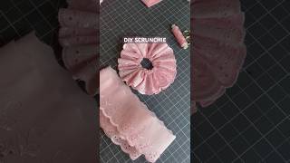 DIY ribbon scrunchie 🎀 easy ruffle scrunchie tutorial 💕 diy scrunchies sewingtutorial [upl. by Yrhcaz]