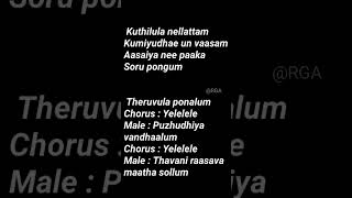 thattan thattan vandi katti song karroke with lyrics rga6293 [upl. by Tap]