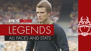 ALL PES 2019 LEGENDS FACES AND ALL PES 2019 LEGEND STATS [upl. by Leirbag899]