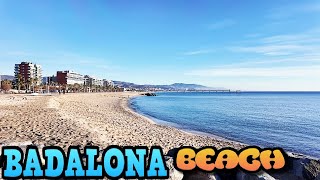 4K 60fps Barcelona Beach Walking Tour ⛱ Badalona Paseo Maritimo 2024 🇪🇸 [upl. by Junno]