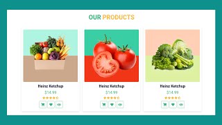 How to design product cart  Product Cart design using HTML CSS [upl. by Luhey919]